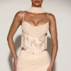 Haut corset à lacets orné Junelle avec foulard doré Haut corset à lacets orné Junelle avec foulard doré