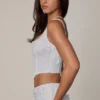 Haut corset à lacets orné Letitia en blanc Haut corset à lacets orné Letitia en blanc