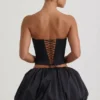 Haut corset sans bretelles Amora avec découpe en forme de cœur et ornements, noir Haut corset sans bretelles Amora avec découpe en forme de cœur et ornements, noir