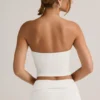 Haut court sans bretelles Verna en modal, blanc Haut court sans bretelles Verna en modal, blanc