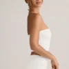 Haut court sans bretelles Verna en modal, blanc Haut court sans bretelles Verna en modal, blanc