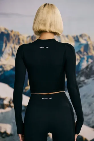 Haut de base sans coutures Super Sculpt en noir