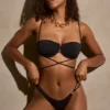 Haut de bikini à armatures et bretelles multiples Positano en noir