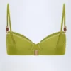 Haut de bikini à armatures froncé et orné de perles Bruny, vert olive Haut de bikini à armatures froncé et orné de perles Bruny, vert olive