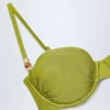 Haut de bikini à armatures froncé et orné de perles Bruny, vert olive Haut de bikini à armatures froncé et orné de perles Bruny, vert olive
