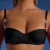 Haut de bikini balconnet à armatures Malindi orné de perles, noir Haut de bikini balconnet à armatures Malindi orné de perles, noir