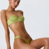 Bas de bikini cheeky à larges bretelles ornées Sunray, couleur vert poire