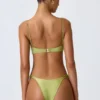 Bas de bikini cheeky à larges bretelles ornées Sunray, couleur vert poire