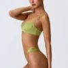 Bas de bikini cheeky à larges bretelles ornées Sunray, couleur vert poire