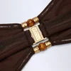 Haut de bikini bandeau Manava orné de perles, couleur chocolat foncé Haut de bikini bandeau Manava orné de perles, couleur chocolat foncé