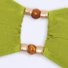 Haut de bikini bandeau Manava orné de perles, vert olive Haut de bikini bandeau Manava orné de perles, vert olive