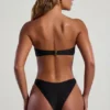 Haut de bikini bandeau Praslin orné de perles, noir Haut de bikini bandeau Praslin orné de perles, noir