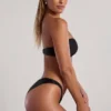 Haut de bikini bandeau Praslin orné de perles, noir Haut de bikini bandeau Praslin orné de perles, noir