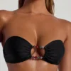 Haut de bikini bandeau Praslin orné de perles, noir Haut de bikini bandeau Praslin orné de perles, noir