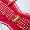 Haut de bikini bandeau à volants Portbou en vichy rouge Haut de bikini bandeau à volants Portbou en vichy rouge