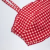 Haut de bikini bandeau à volants Portbou en vichy rouge Haut de bikini bandeau à volants Portbou en vichy rouge