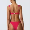 Bas de bikini cheeky orné de volutes, couleur rose framboise