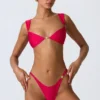 Bas de bikini cheeky orné de volutes, couleur rose framboise