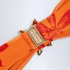 Haut de bikini dos nu à détails métalliques Baracoa, imprimé orange orchidée Haut de bikini dos nu à détails métalliques Baracoa, imprimé orange orchidée