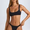 Haut de bikini Malibu à encolure dégagée, noir Haut de bikini Malibu à encolure dégagée, noir