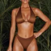 Haut de bikini micro plongeant Mele en marron Haut de bikini micro plongeant Mele en marron