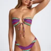 Haut de bikini multi-positions Azure By Oh Polly Maillot de bain à imprimé multicolore Haut de bikini multi-positions Azure By Oh Polly Maillot de bain à imprimé multicolore