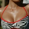 Haut de bikini réversible à dos nu Zuma, imprimé zèbre Haut de bikini réversible à dos nu Zuma, imprimé zèbre