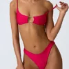 Haut de bikini Sanibel à découpes et chaînes, rose framboise
