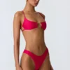 Haut de bikini Sanibel à découpes et chaînes, rose framboise