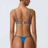 Haut de bikini Sanibel à découpes ornées de chaînes, couleur bleu océan