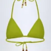 Haut de bikini triangle avec détails charmants Comoros en vert olive Haut de bikini triangle avec détails charmants Comoros en vert olive