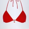Haut de bikini triangle Canggu avec détail charmant, couleur rouge vif Haut de bikini triangle Canggu avec détail charmant, couleur rouge vif