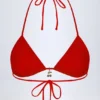 Haut de bikini triangle Canggu avec détail charmant, couleur rouge vif Haut de bikini triangle Canggu avec détail charmant, couleur rouge vif