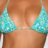 Haut de bikini triangle Comino à imprimé multicolore bleu Haut de bikini triangle Comino à imprimé multicolore bleu
