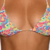Haut de bikini triangle Comino à imprimé multicolore vif Haut de bikini triangle Comino à imprimé multicolore vif