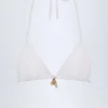 Haut de bikini triangle Comoros avec détails charmants, blanc Haut de bikini triangle Comoros avec détails charmants, blanc