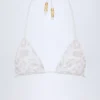 Haut de bikini triangle Comoros avec détails charmants, blanc Haut de bikini triangle Comoros avec détails charmants, blanc
