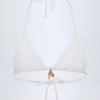 Haut de bikini triangle Comoros avec détails charmants, blanc Haut de bikini triangle Comoros avec détails charmants, blanc