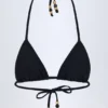 Haut de bikini triangle Comoros avec détails charmants, noir Haut de bikini triangle Comoros avec détails charmants, noir