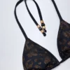 Haut de bikini triangle Comoros avec détails charmants, noir Haut de bikini triangle Comoros avec détails charmants, noir