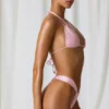 Haut de bikini triangle à double bretelles Tropics en rose pâle Haut de bikini triangle à double bretelles Tropics en rose pâle