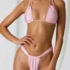 Haut de bikini triangle à double bretelles Tropics en rose pâle Haut de bikini triangle à double bretelles Tropics en rose pâle
