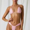 Haut de bikini triangle à double bretelles Tropics en rose pâle Haut de bikini triangle à double bretelles Tropics en rose pâle