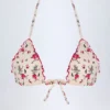 Haut de bikini triangle Noia à imprimé floral rouge Haut de bikini triangle Noia à imprimé floral rouge