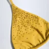 Haut de bikini triangle orné Baie en jaune doré Haut de bikini triangle orné Baie en jaune doré