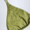 Haut de bikini triangle orné Baie en vert olive Haut de bikini triangle orné Baie en vert olive