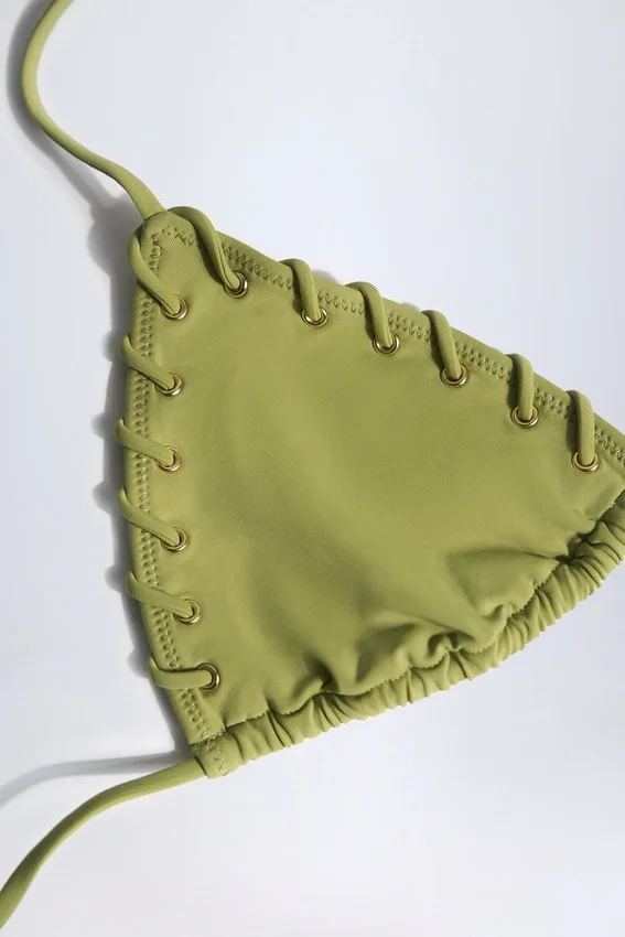 Haut de bikini triangle Palmilla en vert olive Haut de bikini triangle Palmilla en vert olive