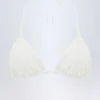 Haut de bikini triangle Recife en broderie anglaise, blanc