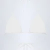 Haut de bikini triangle Recife en broderie anglaise, blanc