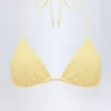 Haut de bikini triangle Recife en broderie anglaise, jaune citron Haut de bikini triangle Recife en broderie anglaise, jaune citron